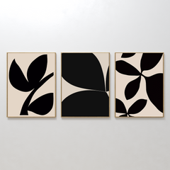 Set of 3 — Black Botanical Set of 3