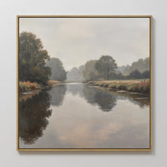 Square — Still Riverbank Canvas Art