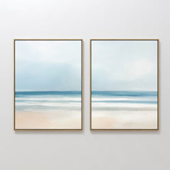 Set — Blurred Beach Scene - Set Of 2