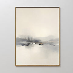 Vertical — Peaceful Lake Morning Canvas Art - Vertical