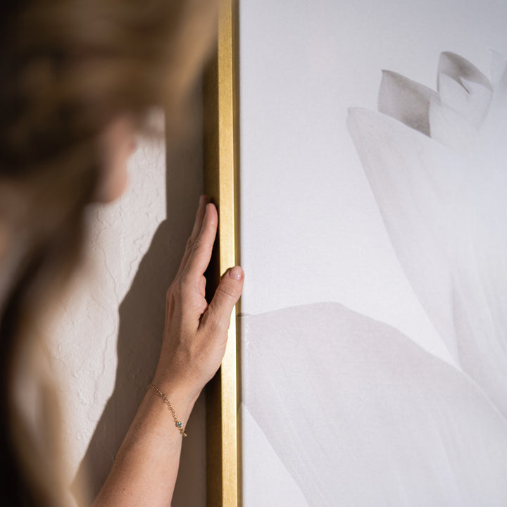 White Blossom Abstract Canvas Art