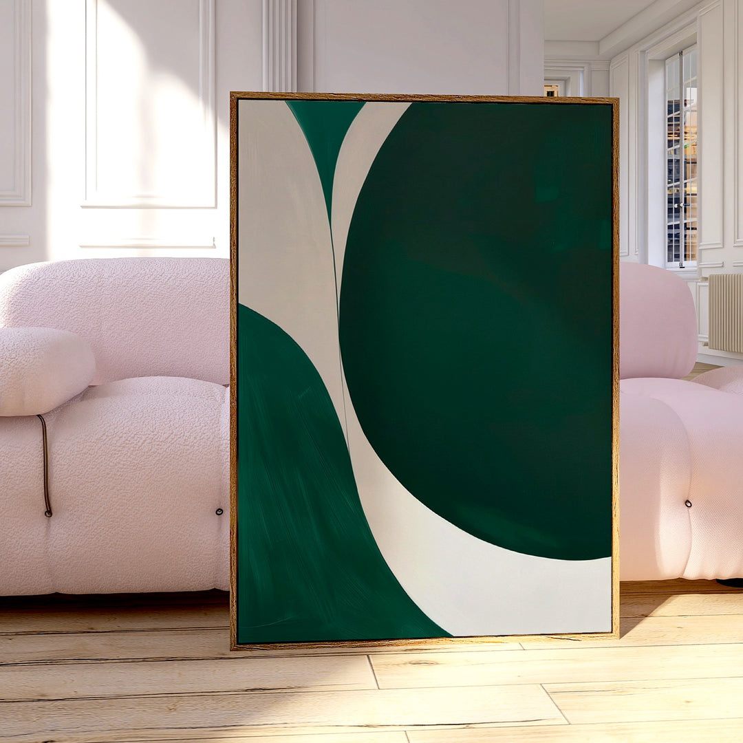 Emerald Overlap Abstract Canvas Art