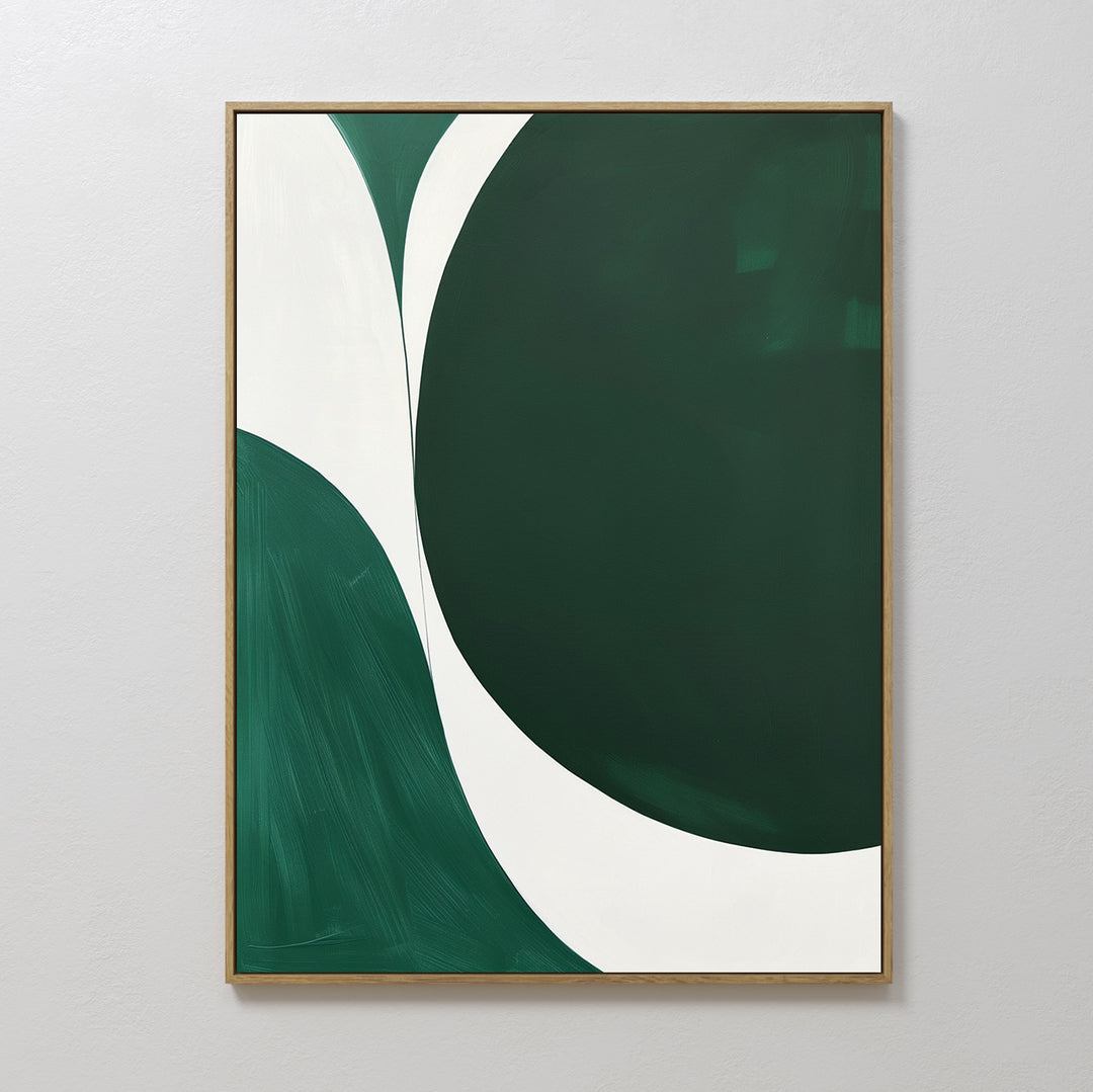 Emerald Overlap Abstract Canvas Art