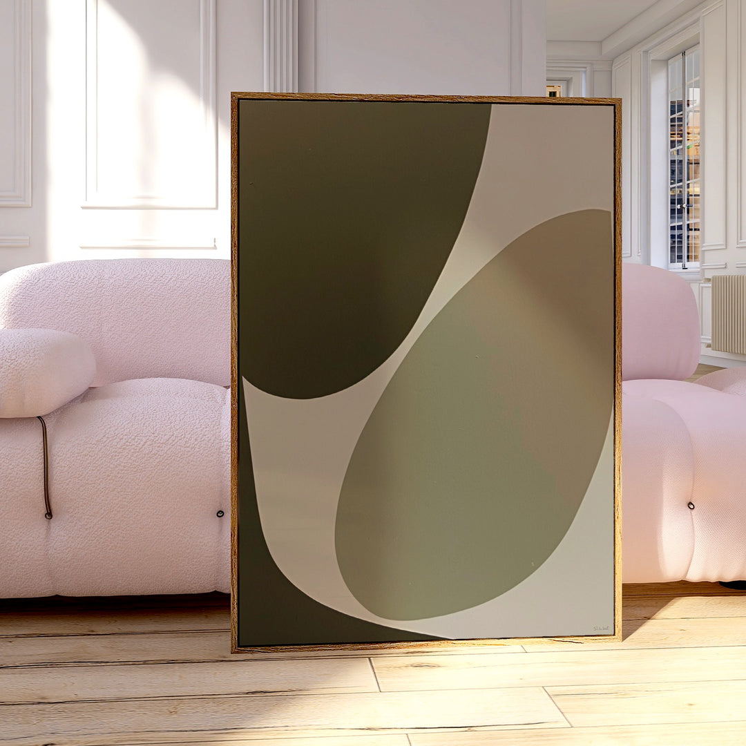 Olive Abstract Canvas Art