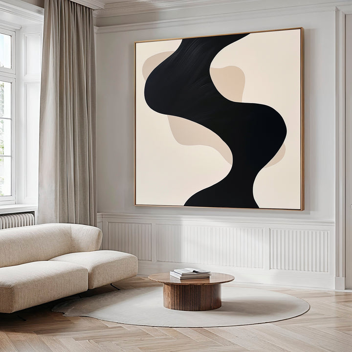 Flowing Noir Abstract Canvas Art