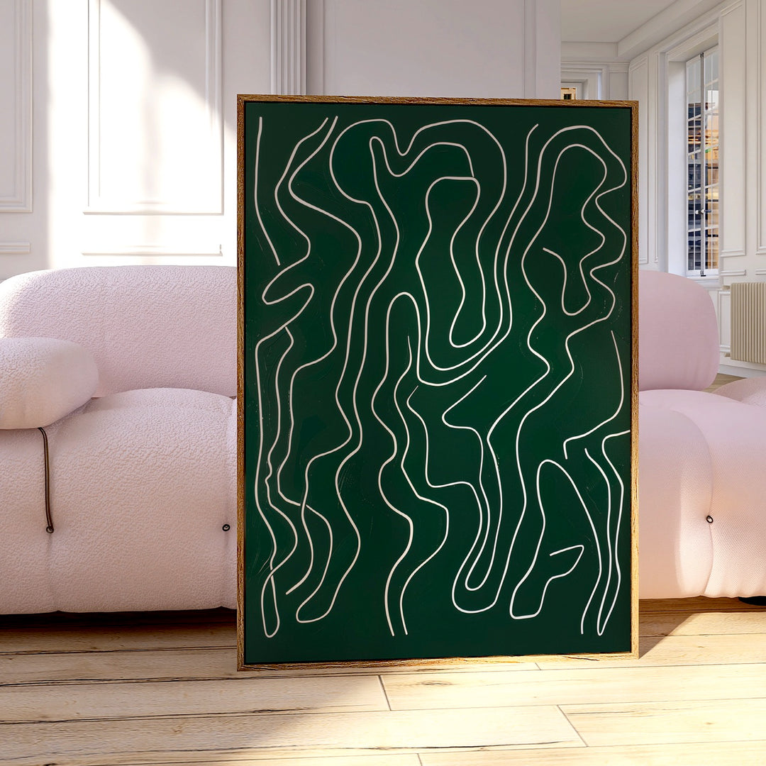 Emerald Labyrinth Abstract Canvas Art