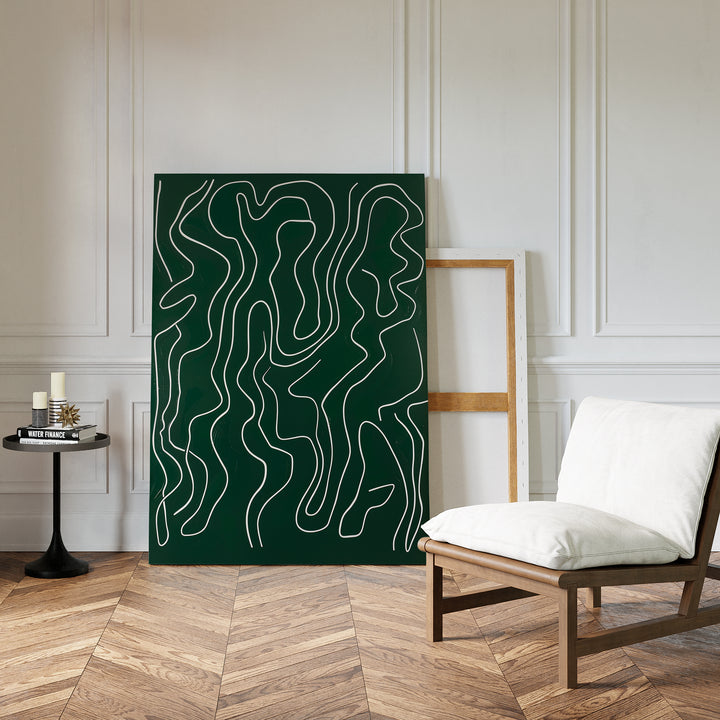 Emerald Labyrinth Abstract Canvas Art