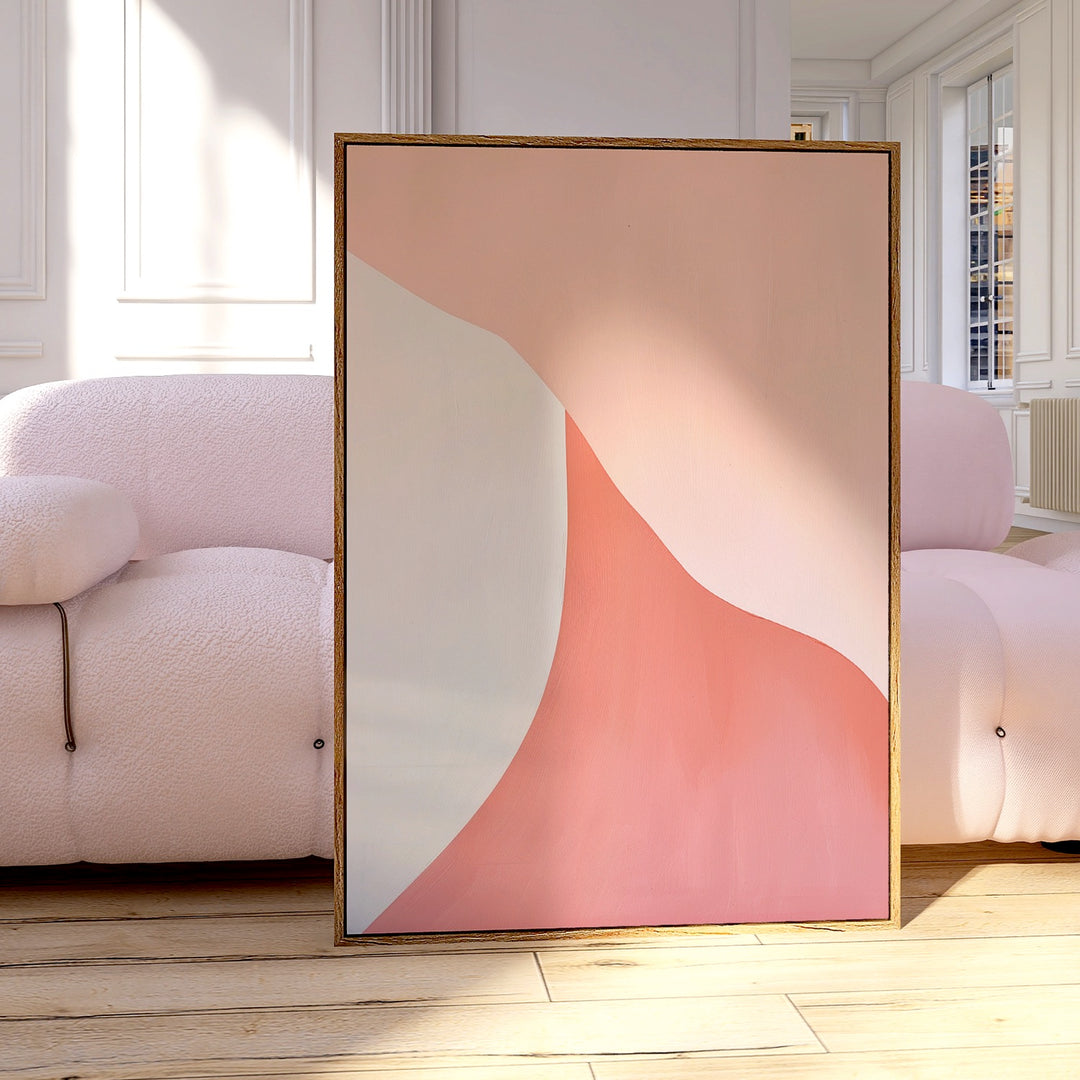 Peach Serenity Abstract Canvas Art