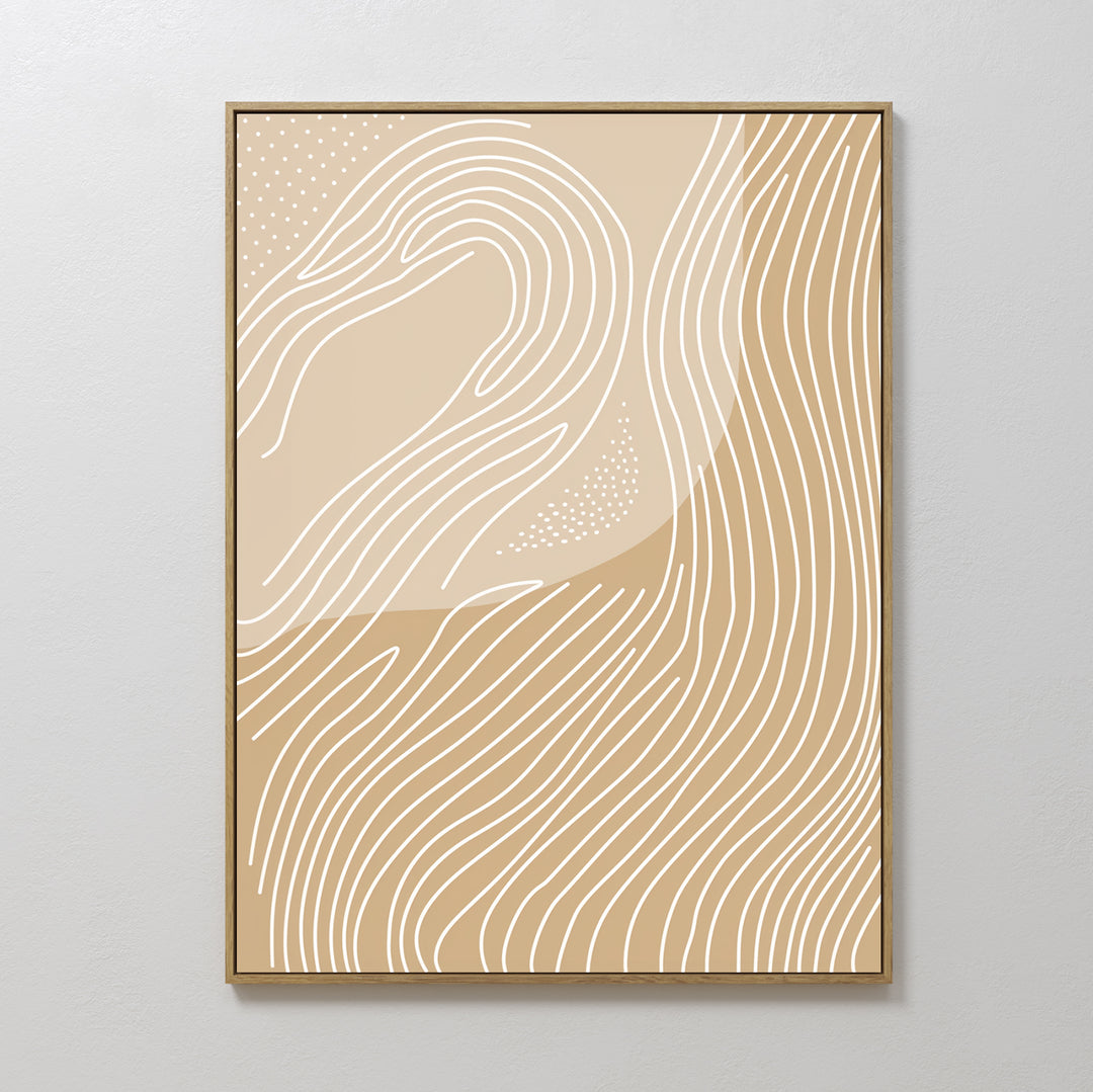 Neutral Contours Abstract Canvas Art