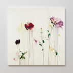 Bring modern charm to your space with Wild Flower Canvas Art—delicate red, purple, and pink flowers on white, accented by dynamic watercolor drips and splashes for a lively, contemporary floral touch.
