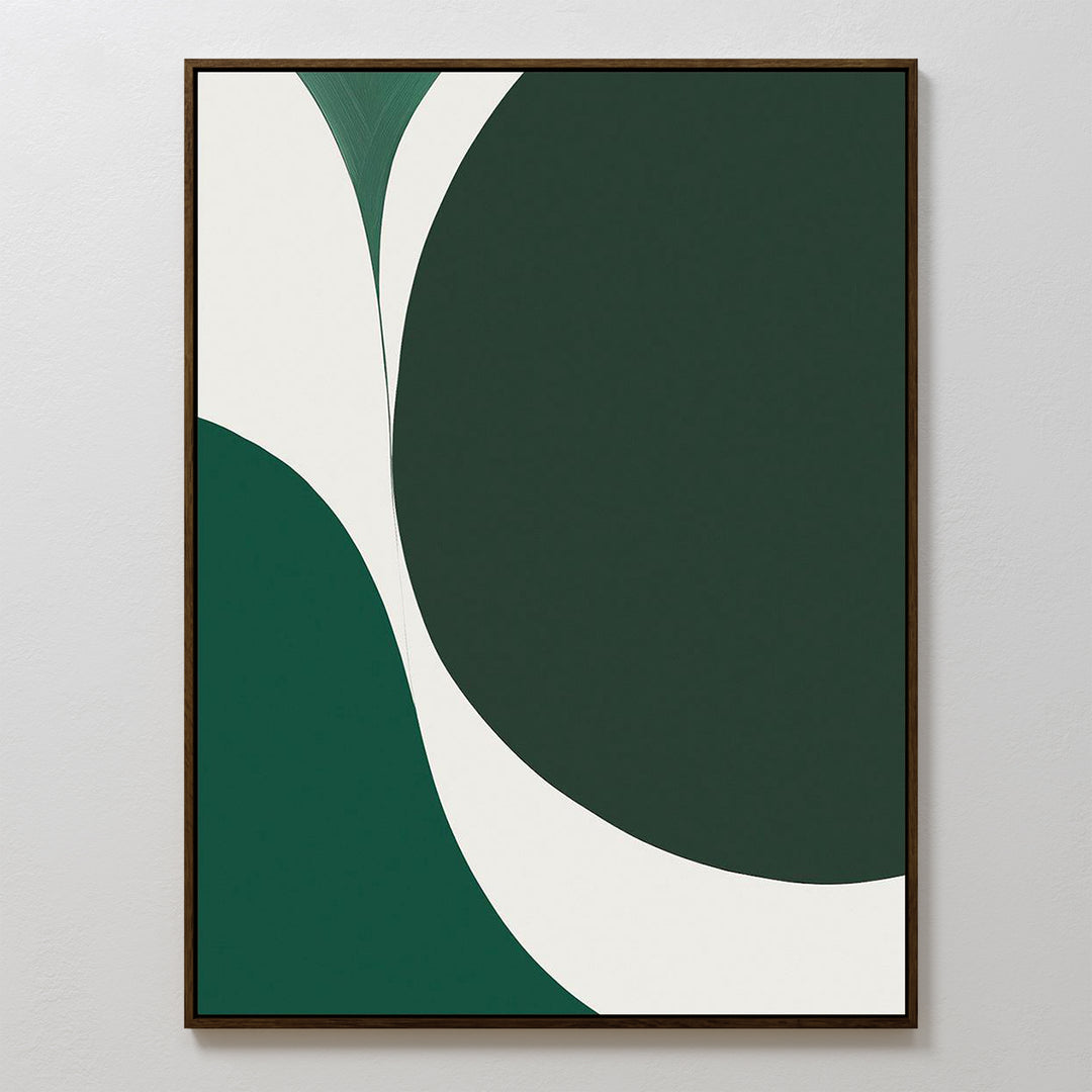 Emerald Overlap Abstract Canvas Art