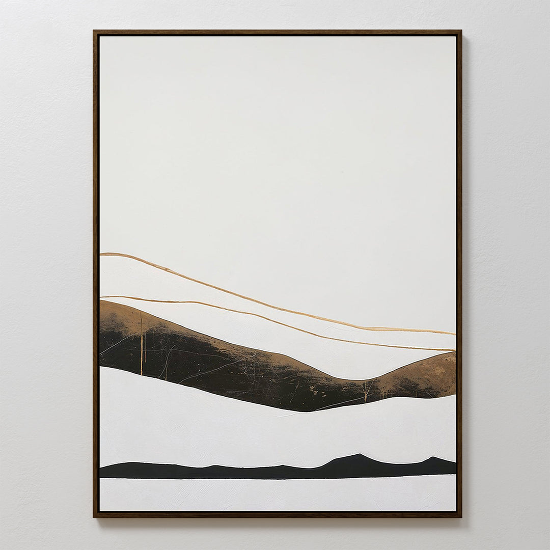 Golden Peaks Abstract Canvas Art