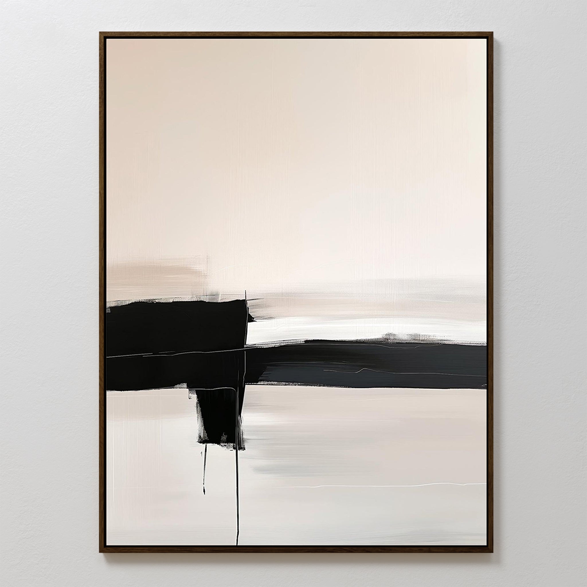 Monochrome Horizon Abstract Canvas Art – Nordic Park