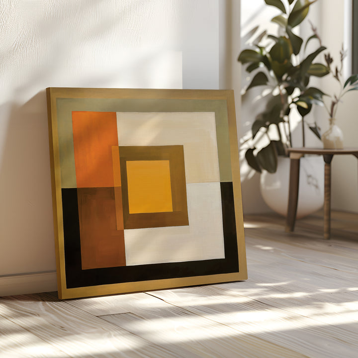 Amber Layers Abstract Canvas Art