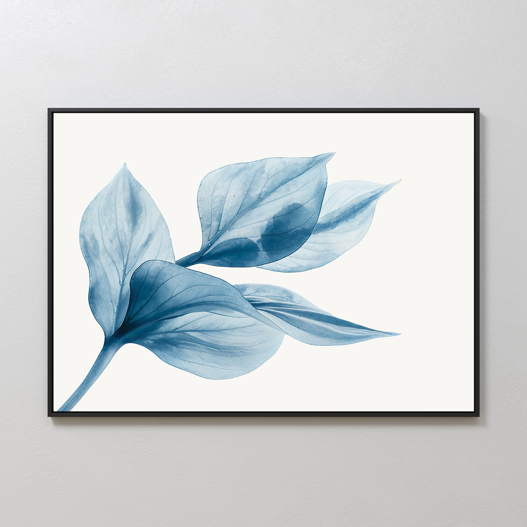 Azure Foliage Abstract Canvas Art