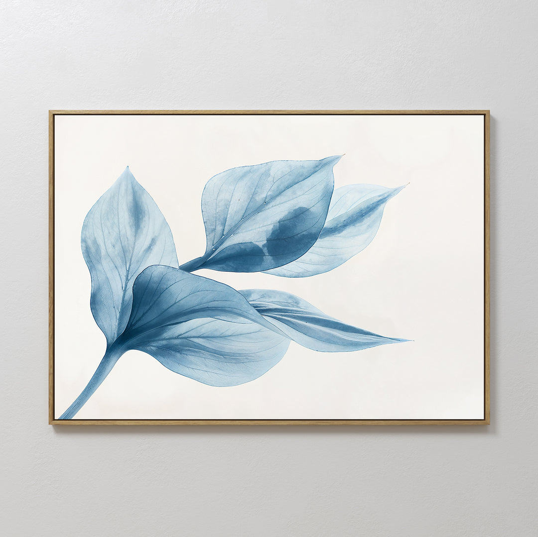 Azure Foliage Abstract Canvas Art