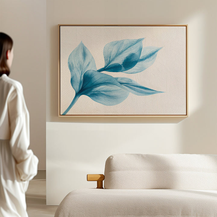 Azure Foliage Abstract Canvas Art