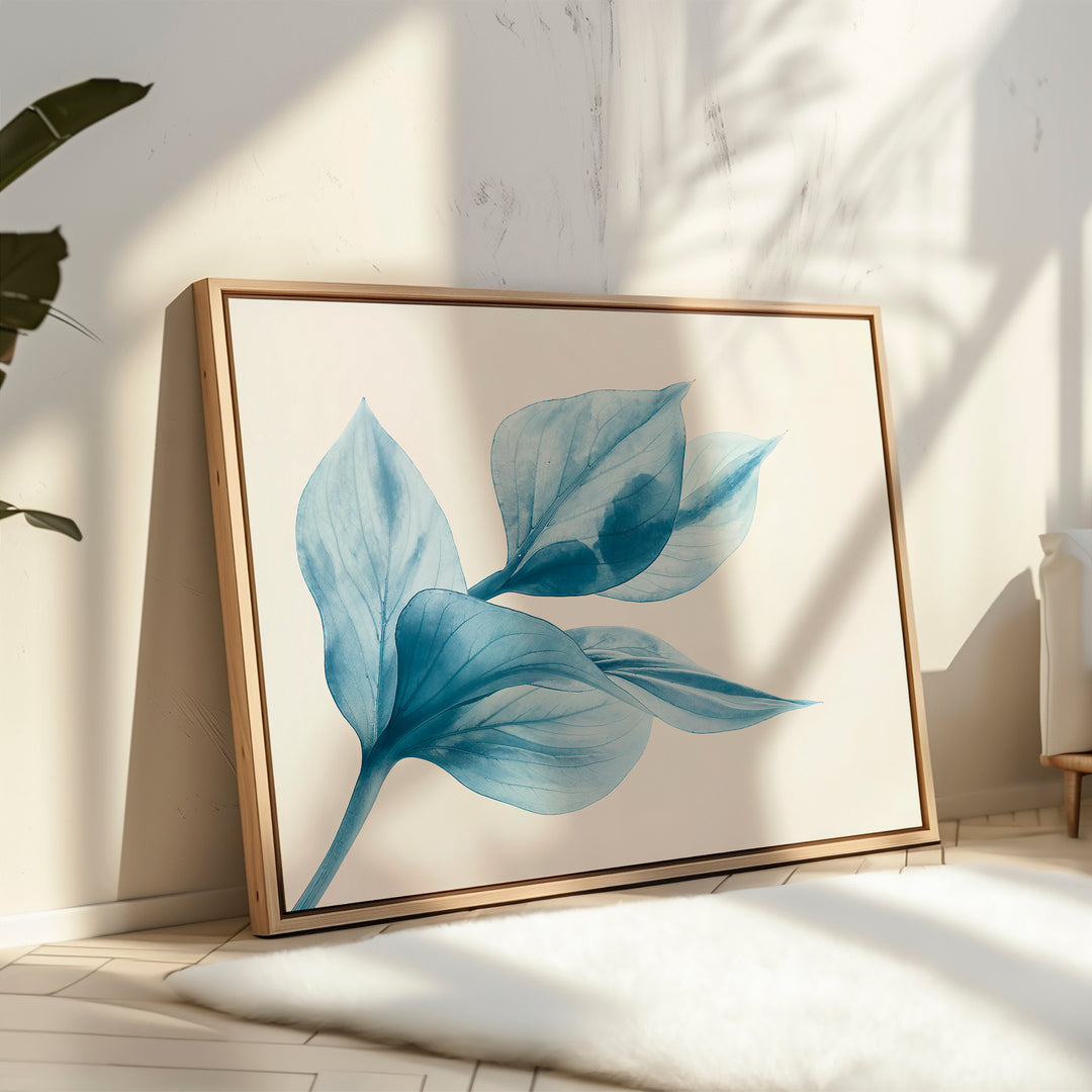 Azure Foliage Abstract Canvas Art