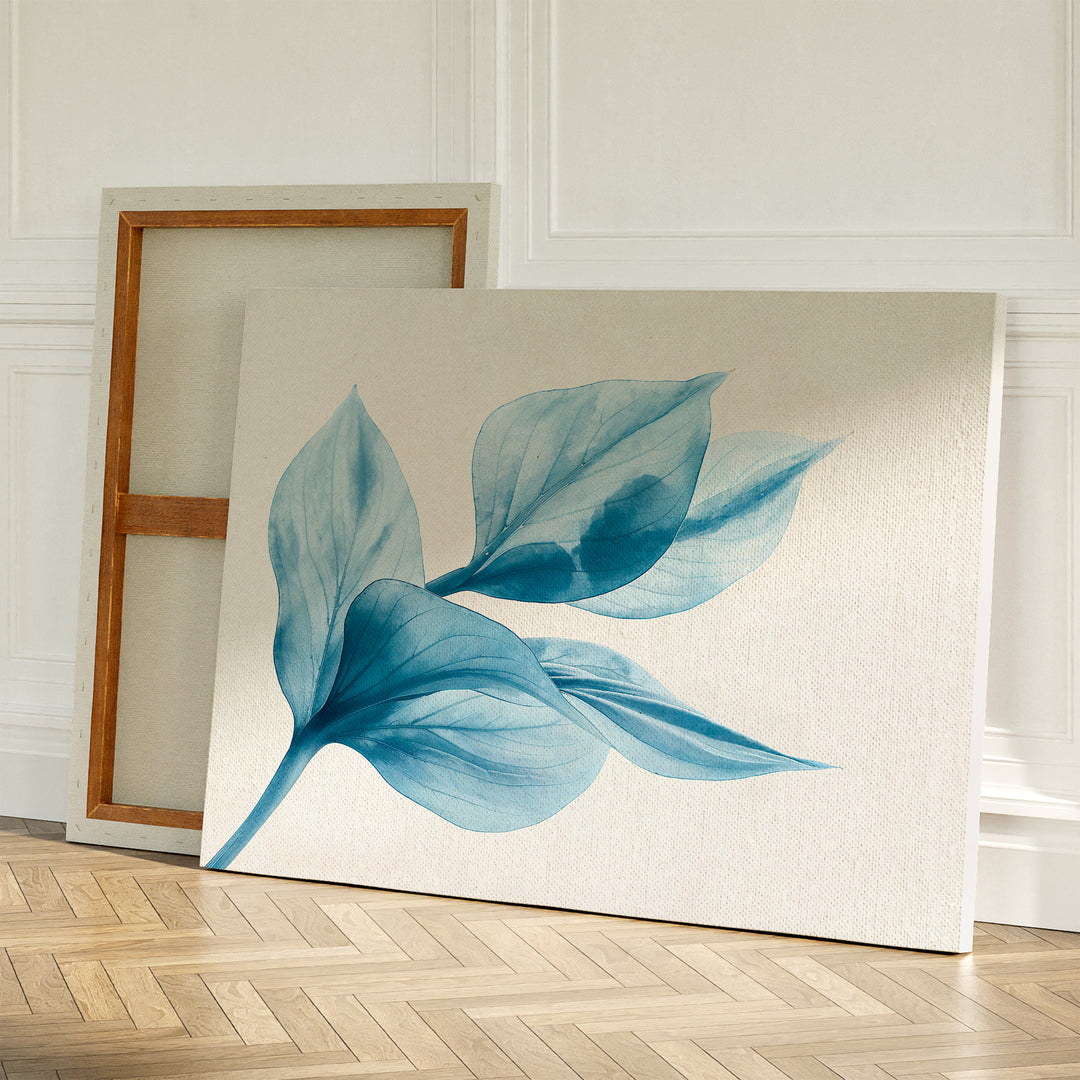 Azure Foliage Abstract Canvas Art