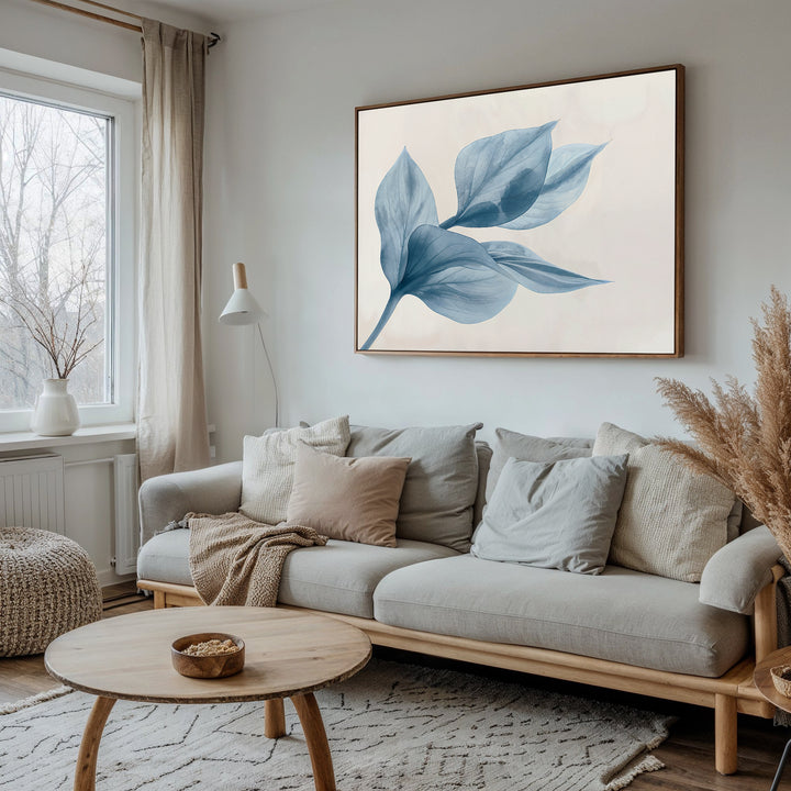 Azure Foliage Abstract Canvas Art