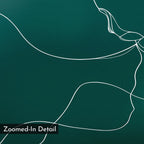 Azure Silhouette Abstract Canvas Art features an abstract teal background with fine white curves and a black rectangle in the lower left displaying “Zoomed-In Detail”—a modern, minimalist wall art piece perfect for living room decor.