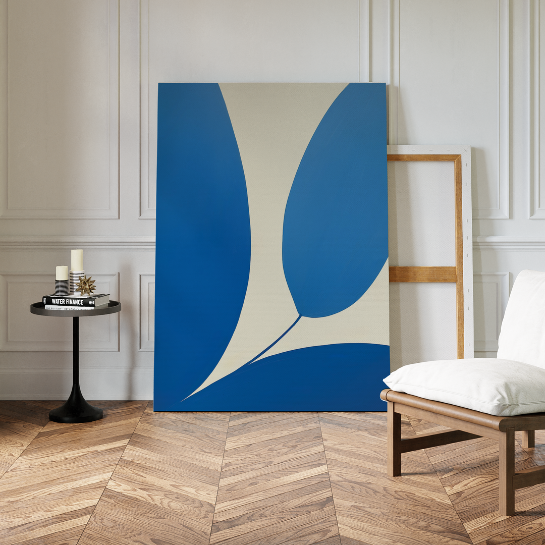 Azure Sweep Abstract Canvas Art