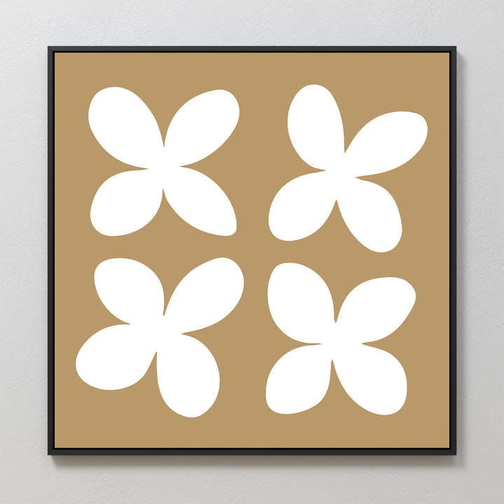 Beige Blossoms Abstract Canvas Art