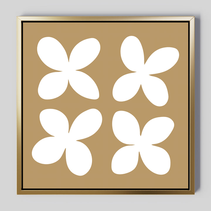 Beige Blossoms Abstract Canvas Art