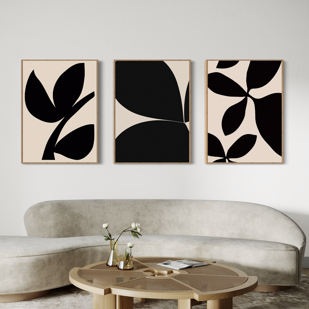 Black Botanical Set of 3