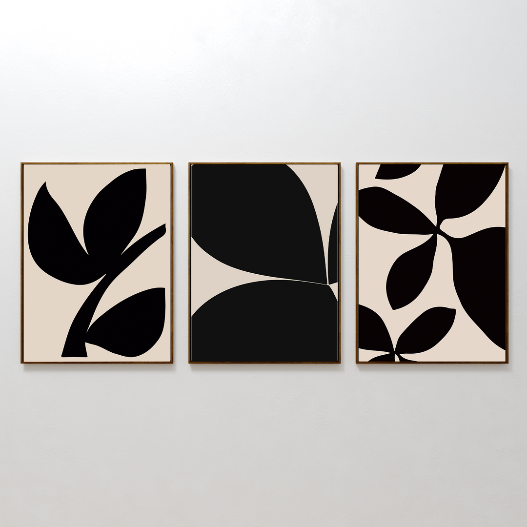 Black Botanical Set of 3