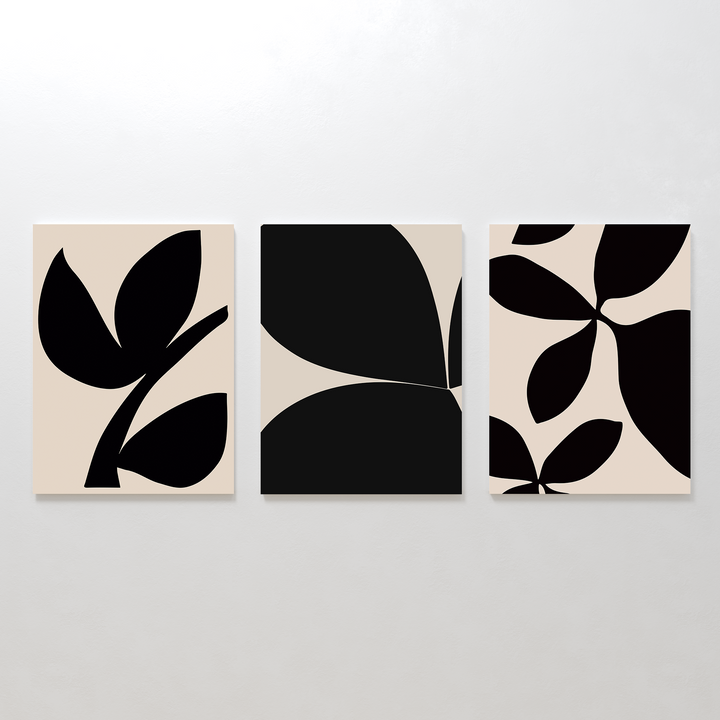 Black Botanical Set of 3