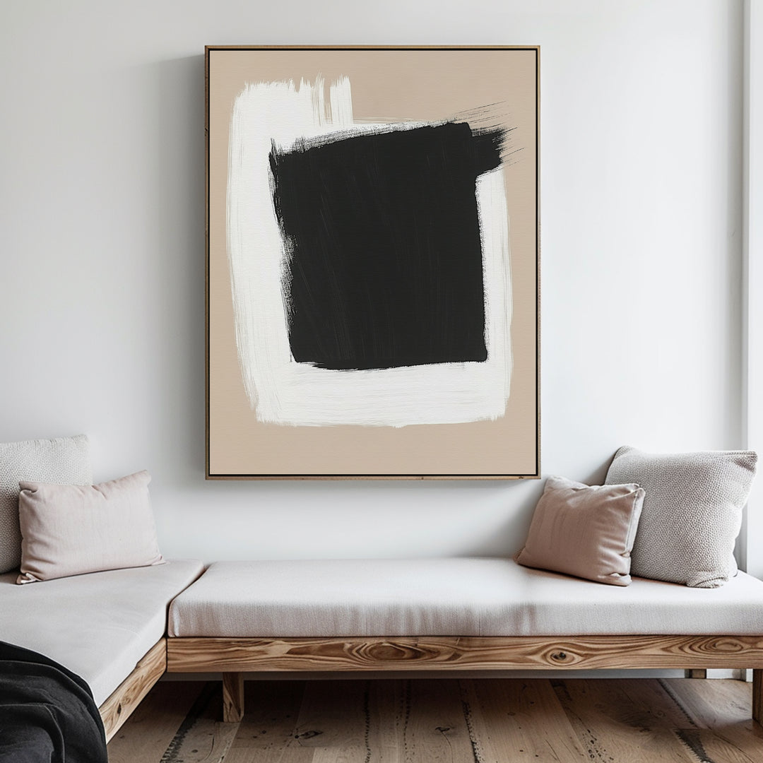 Black Square Abstract Canvas Art