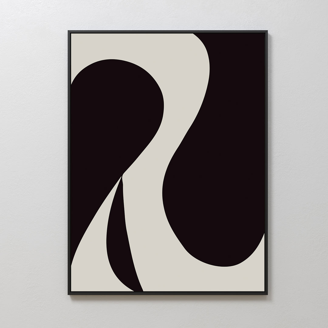 Black & White Shapes Abstract Canvas Art