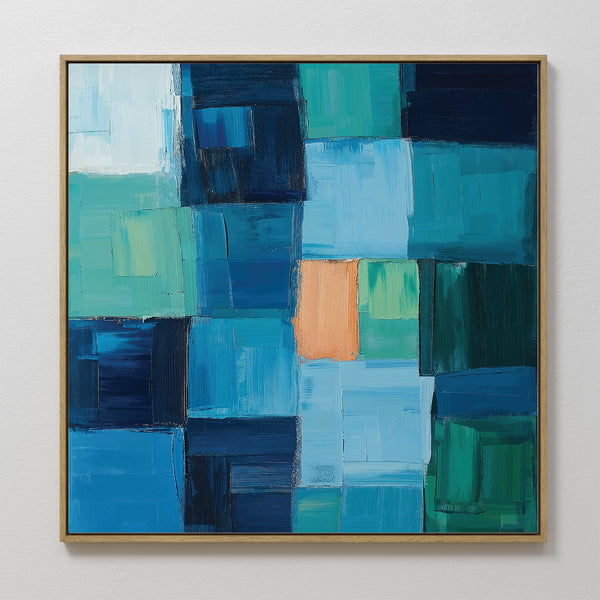 Blue Mosaic Abstract Canvas Art – Nordic Park