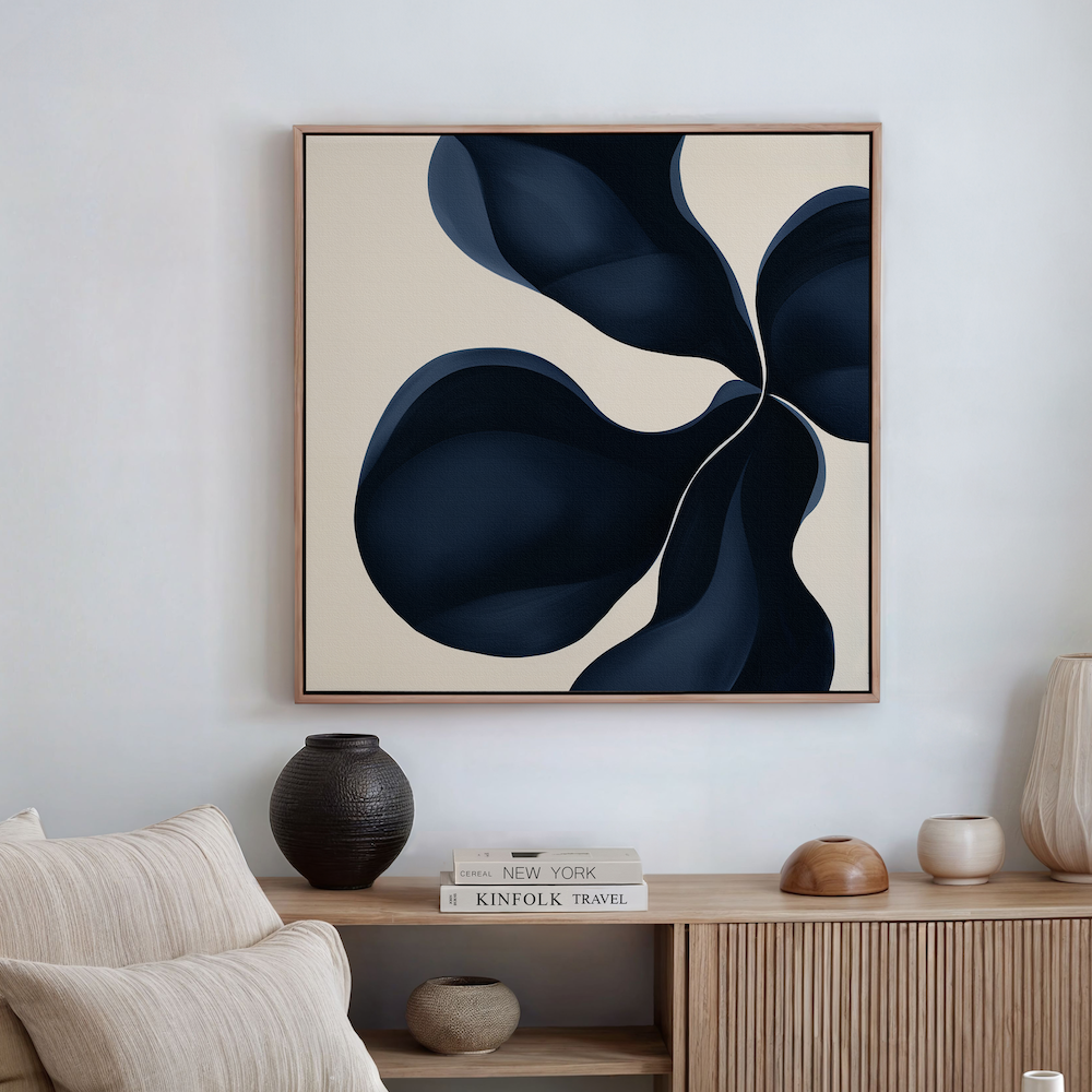 Blossom Blue Abstract Canvas Art