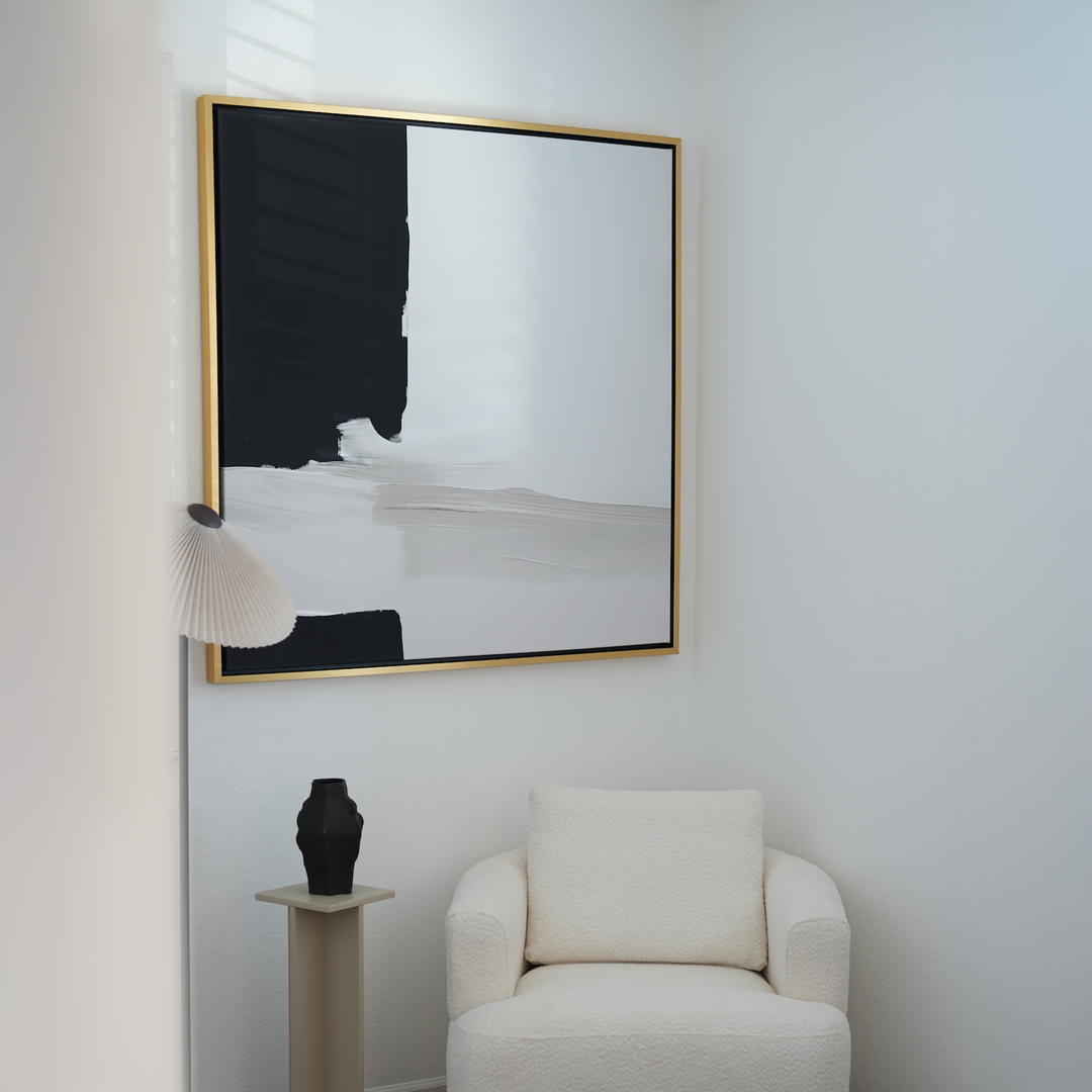Monochrome Harmony Abstract Canvas Art