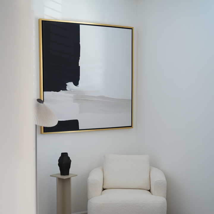 Monochrome Harmony Abstract Canvas Art