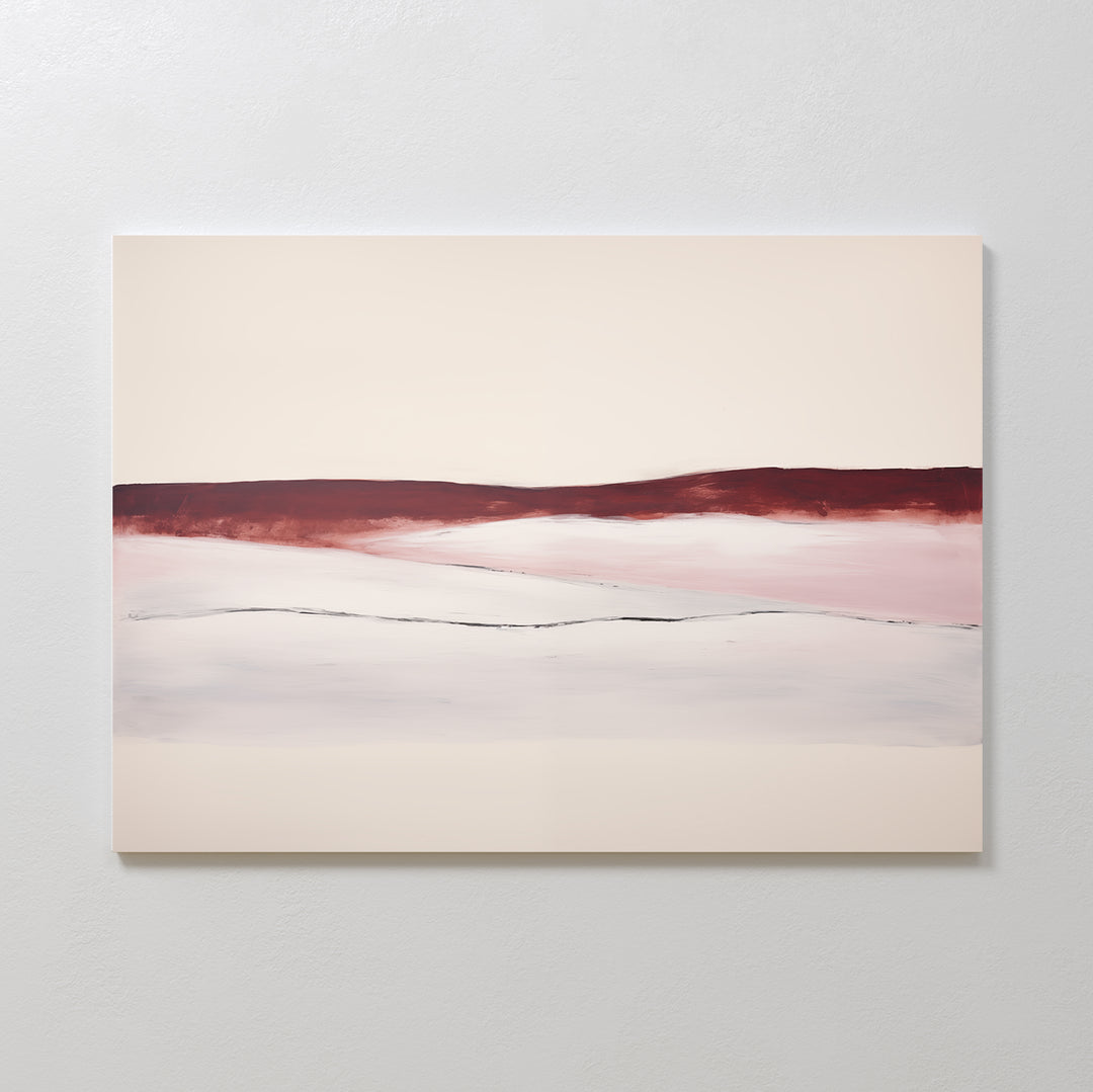 Crimson Horizon Abstract Canvas Art