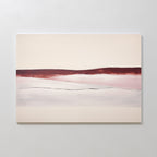 Crimson Horizon Abstract Canvas Art showcases a horizontal band of deep red and pink with dark lines on a beige background, evoking a serene landscape—ideal modern wall art for your living room decor.