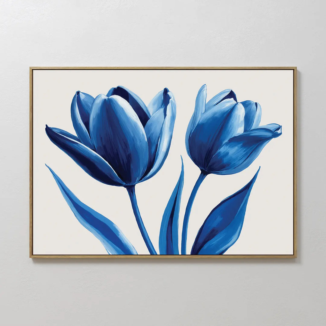 Deep Blue Petals Canvas Art