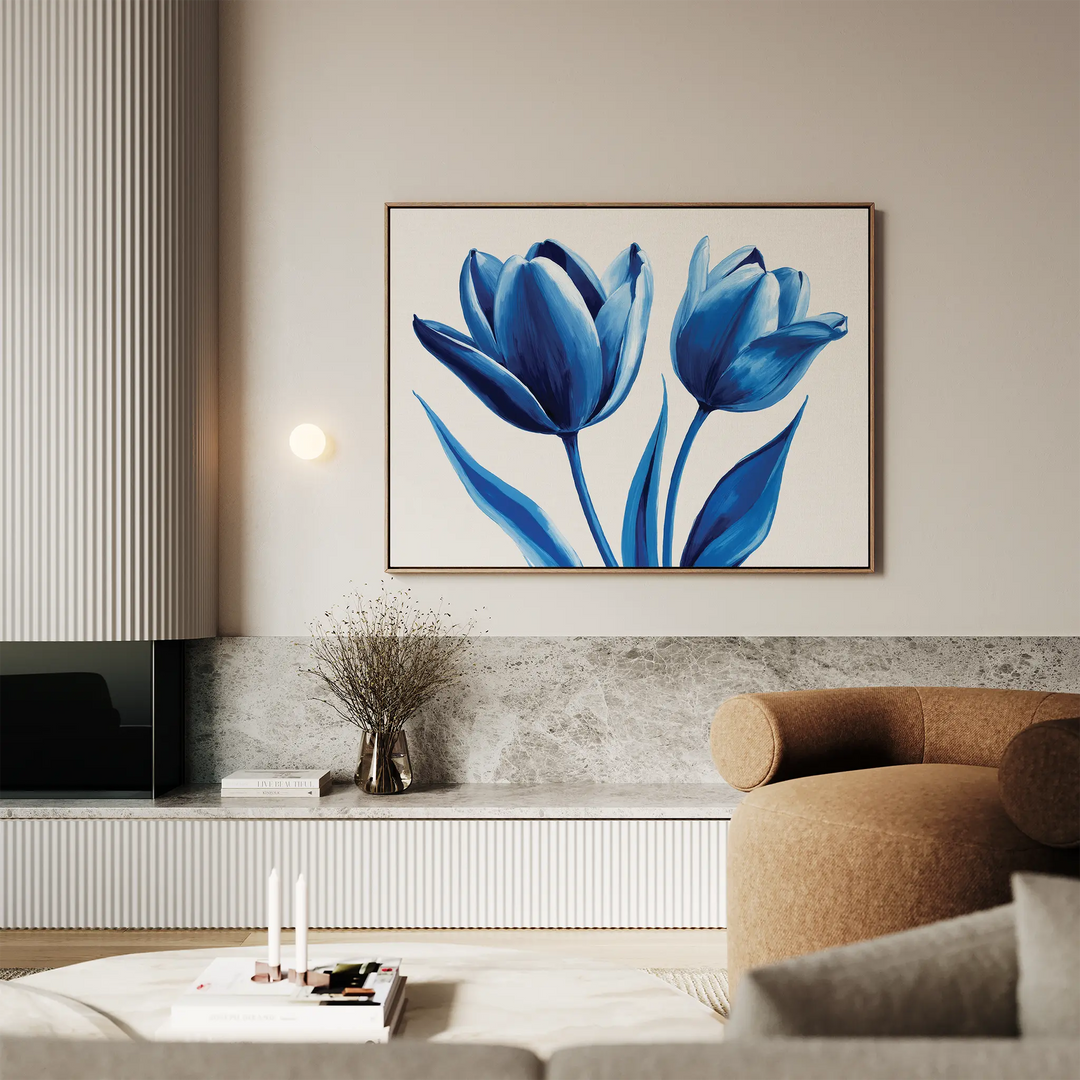Deep Blue Petals Canvas Art