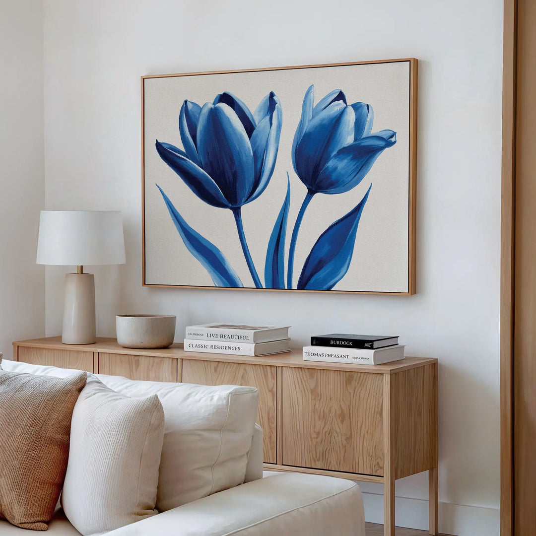 Deep Blue Petals Canvas Art