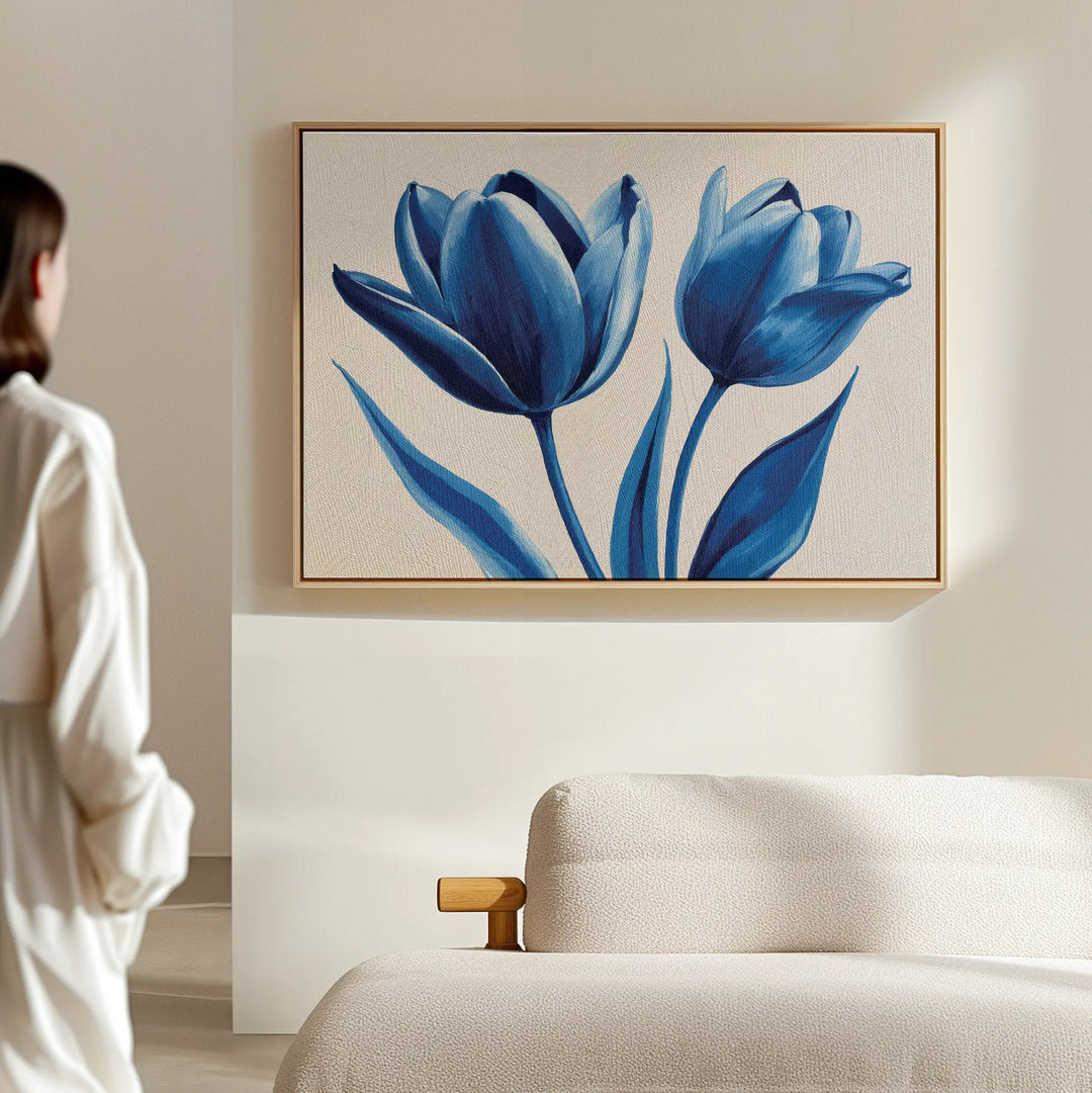 Deep Blue Petals Canvas Art
