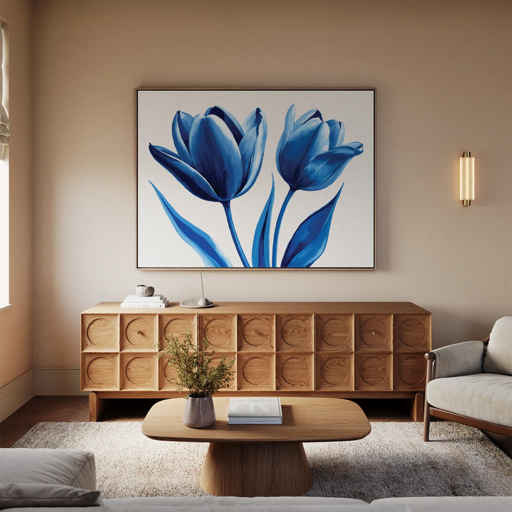 Deep Blue Petals Canvas Art