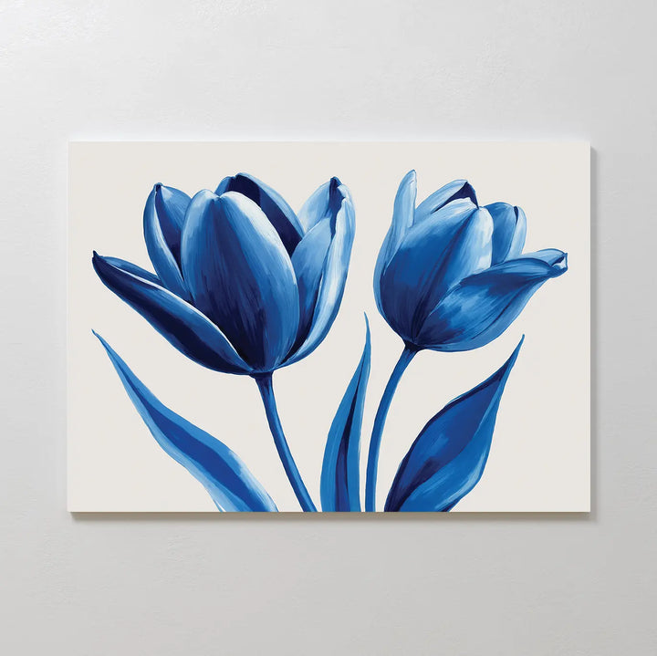 Deep Blue Petals Canvas Art