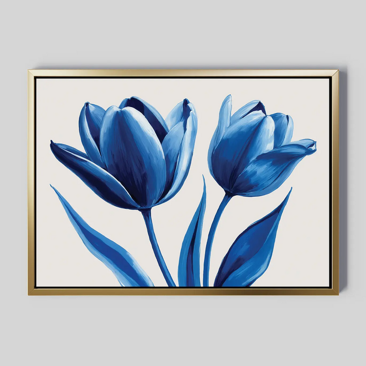 Deep Blue Petals Canvas Art
