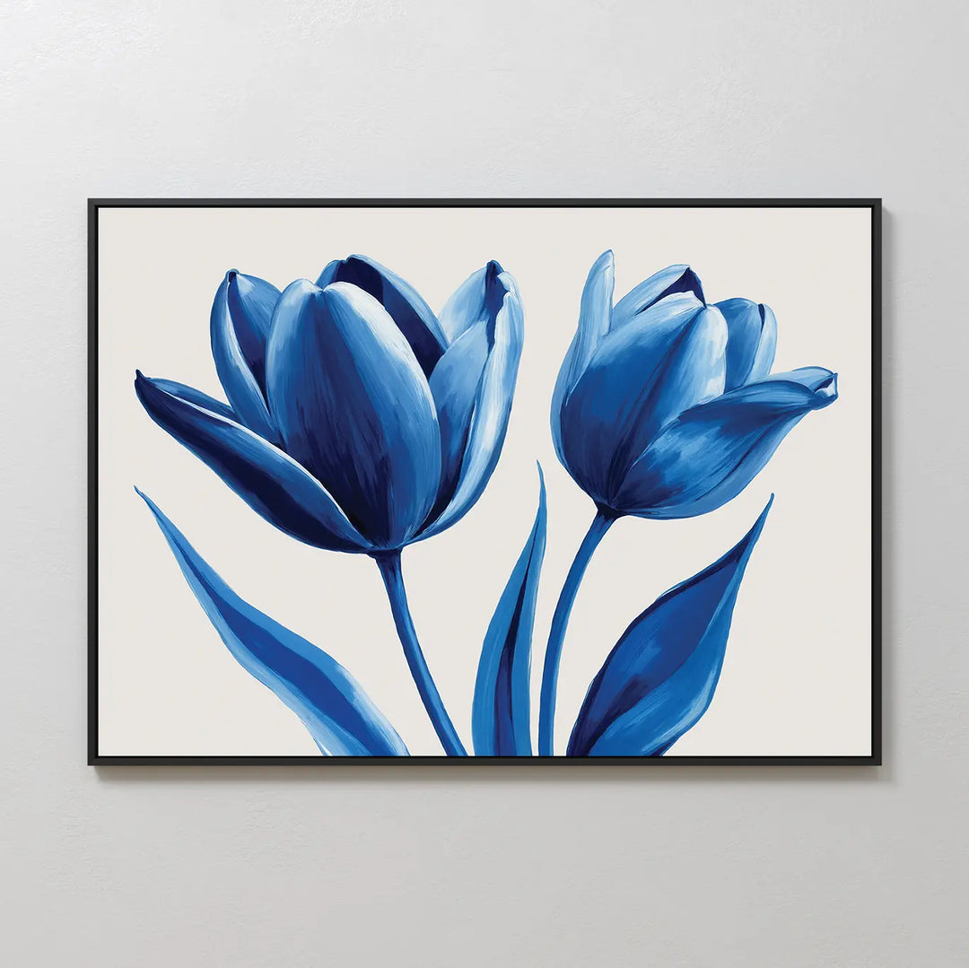 Deep Blue Petals Canvas Art