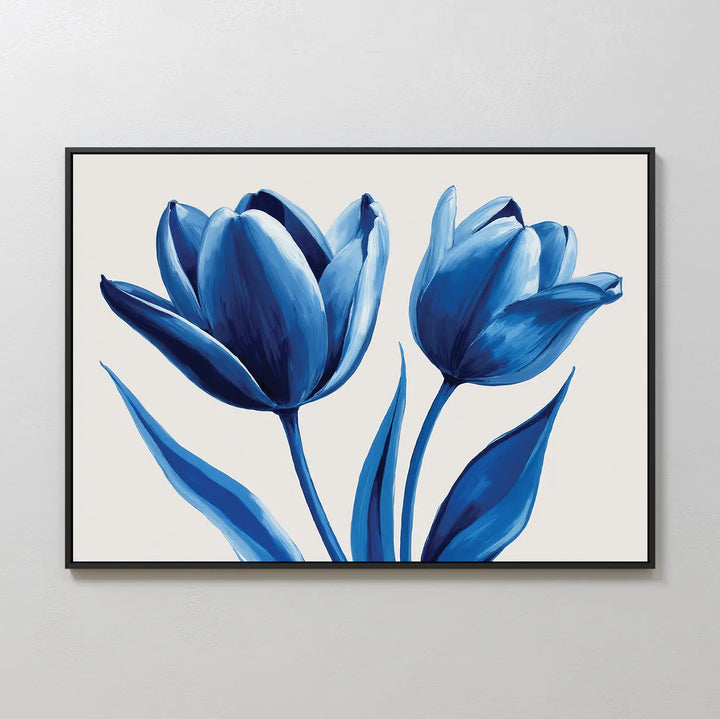 Deep Blue Petals Canvas Art