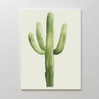 Desert Cactus Canvas Art features three green watercolor arms on a white background—ideal minimalist wall decor for botanical art lovers.