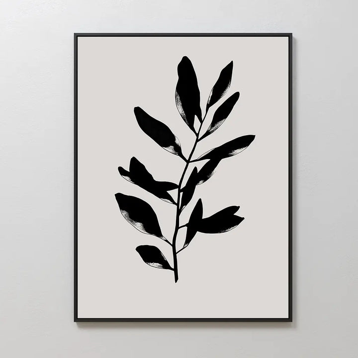 Ebony Leaf Canvas Art